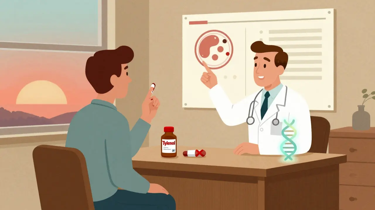 Doctor and patient in 1960s office discussing platelet function and bleeding risks