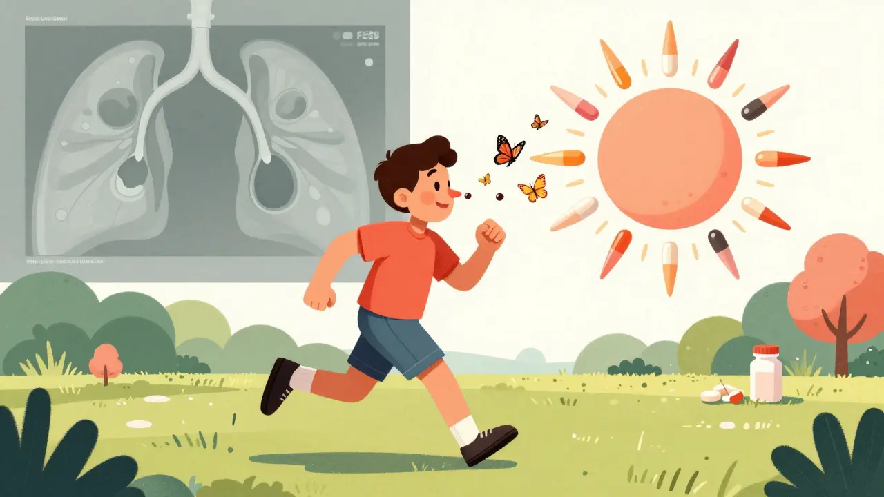 Patient running in park as polyps turn to butterflies, smell molecules floating around nose.