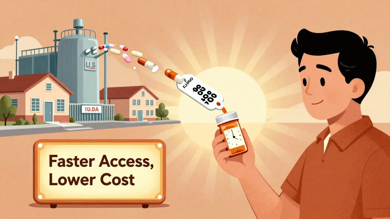 Patient saving money as generic drug prices drop after faster FDA approval.