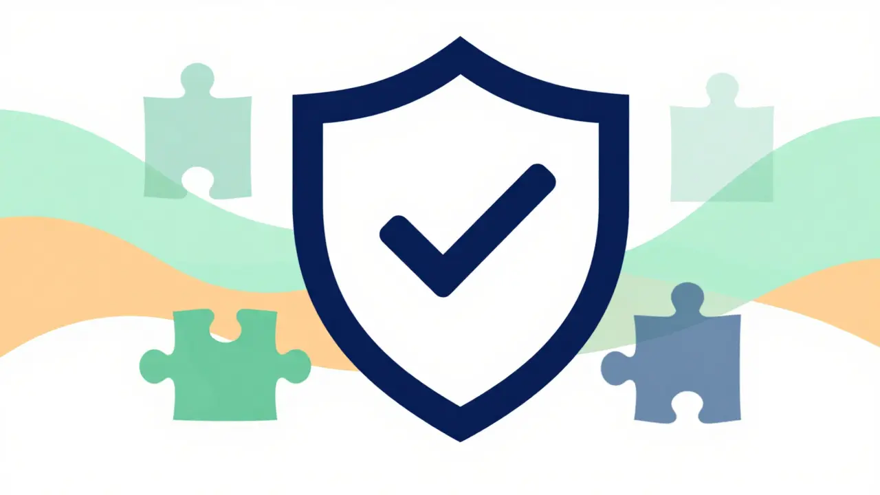 Shield icon with checkmark symbolizing safe and verified online pharmacy practices.