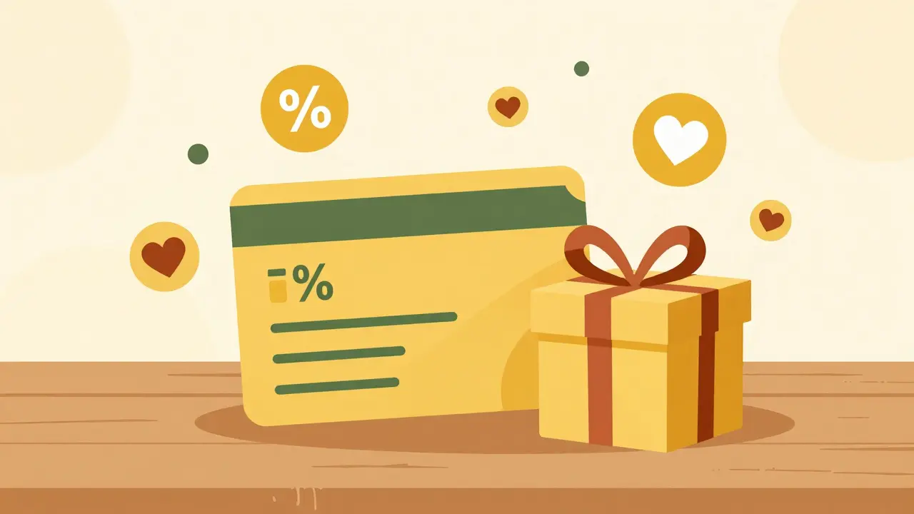 Mid-century modern graphic illustrating smart shopping tips like rewards and bundles.