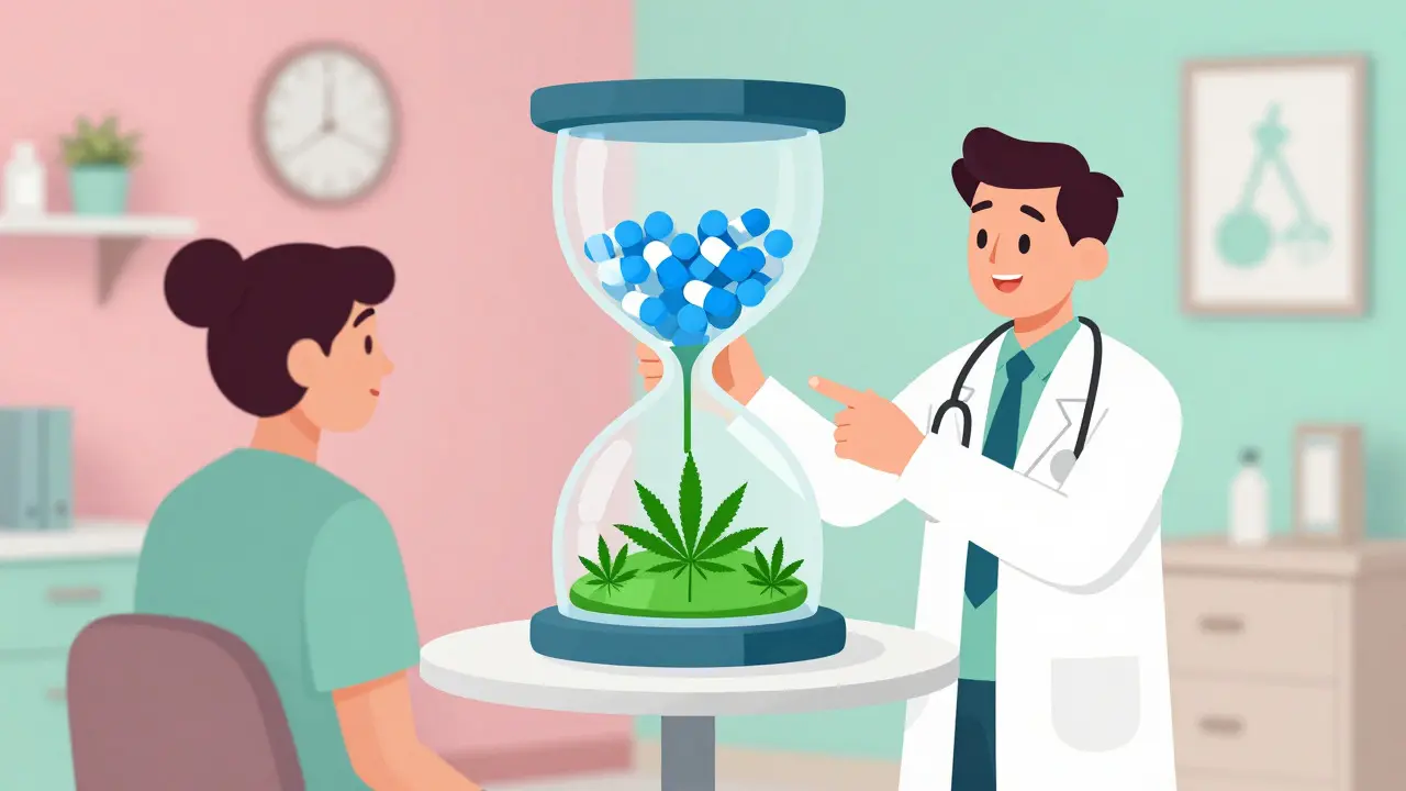 Doctor and patient discussing medication timing