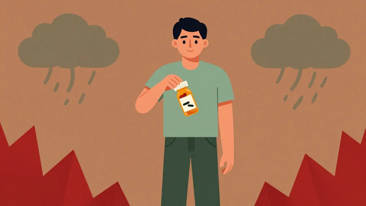 Graphic illustration showing seizure risks and safe medication handling practices